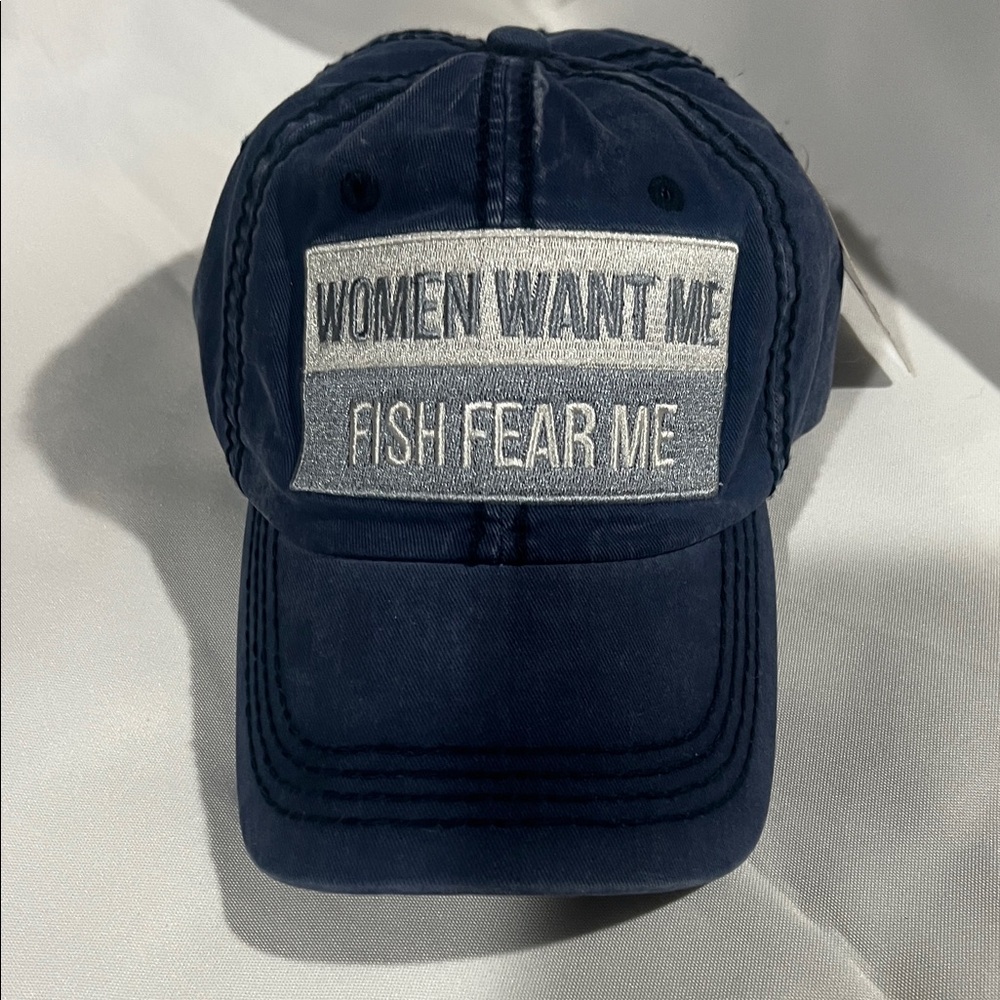 Navy Blue Women's‎ Cap with Silver Embroidery